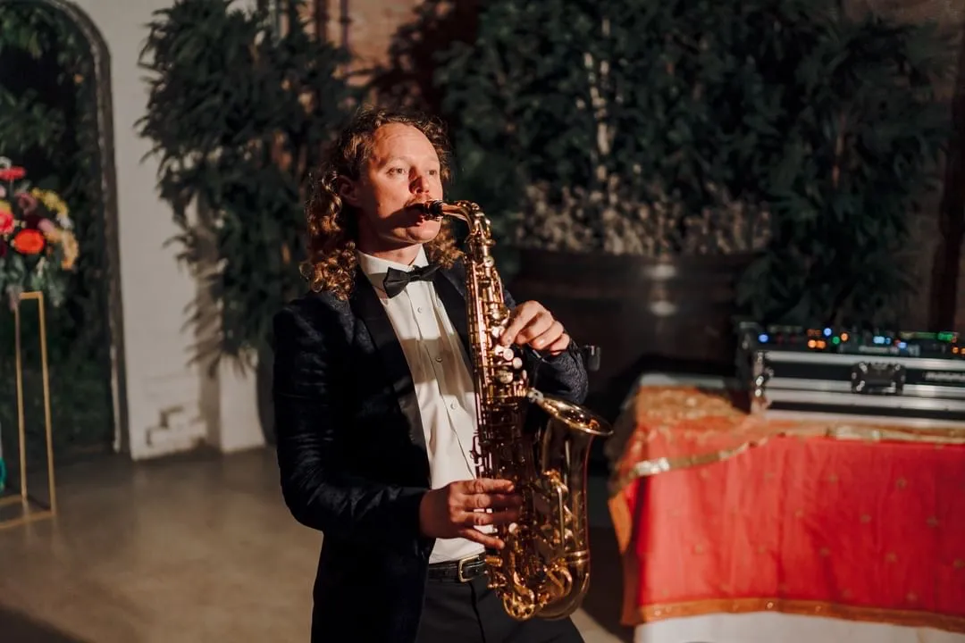 Ian at a wedding reception